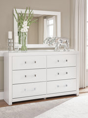 Maeling White Dresser and Mirror - PCB1119B1