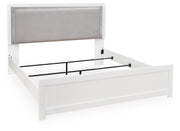 Maeling White King Upholstered Panel Bed - PCB1119B4