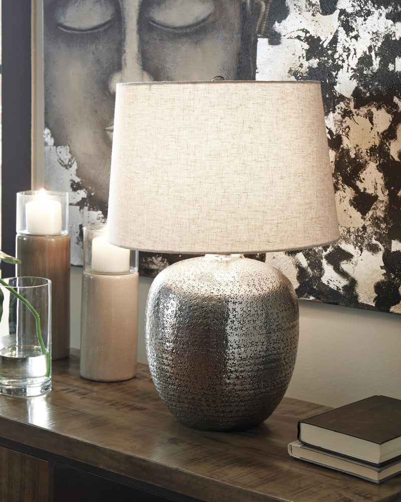 Magalie Antique Silver Finish Table Lamp (Set of 2) - L207314X2