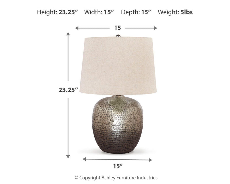 Magalie Antique Silver Finish Table Lamp (Set of 2) - L207314X2