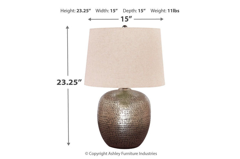 Magalie Antique Silver Finish Table Lamp - Gate FurnitureTable Lamp