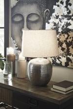 Magalie Antique Silver Finish Table Lamp - Gate FurnitureTable Lamp