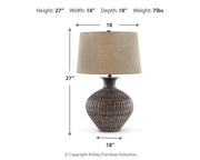 Magan Antique Bronze Finish Table Lamp (Set of 2) - L207354X2