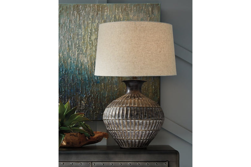 Magan Antique Bronze Finish Table Lamp - Gate FurnitureTable Lamp