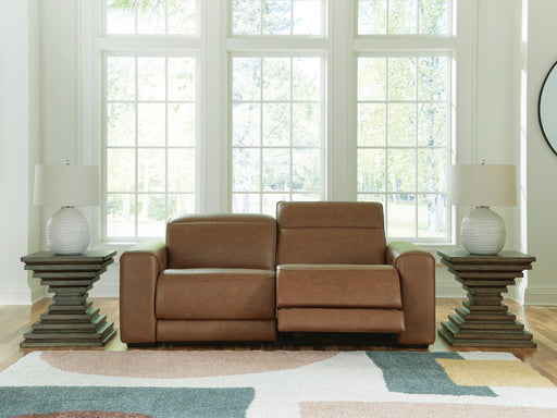 Magic Man Caramel 2-Piece Power Reclining Sectional Loveseat - PCU10700S1