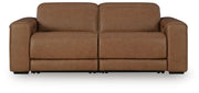 Magic Man Caramel 2-Piece Power Reclining Sectional Loveseat - PCU10700S1