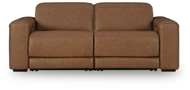 Magic Man Caramel 2-Piece Power Reclining Sectional Loveseat - PCU10700S1
