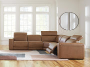 Magic Man Caramel 5-Piece Power Reclining Sectional - PCU10700S13