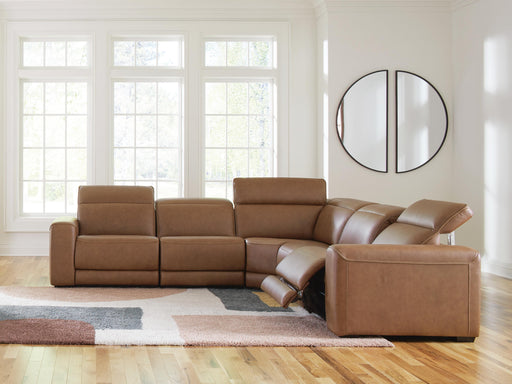 Magic Man Caramel 5-Piece Power Reclining Sectional - PCU10700S13