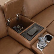 Magic Man Caramel 5-Piece Power Reclining Sectional with Console - PCU10700S10