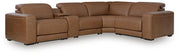 Magic Man Caramel 5-Piece Power Reclining Sectional with Console - PCU10700S12