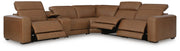 Magic Man Caramel 6-Piece Power Reclining Sectional with Console - PCU10700S14