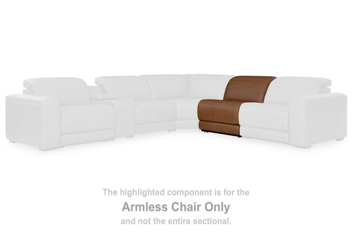 Magic Man Caramel Armless Chair with Manual Headrest - PCU1070046A