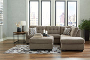 Mahoney Chocolate 2-Piece Sectional with Ottoman from Ashley - Luna Furniture