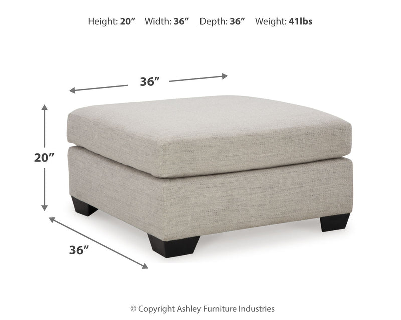 Mahoney 2-Piece Sectional with Ottoman in Pebble - PKG015086
