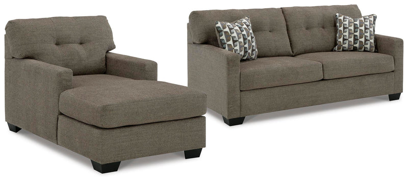 Mahoney Chocolate Full Sofa Sleeper and Chaise - 31005U3