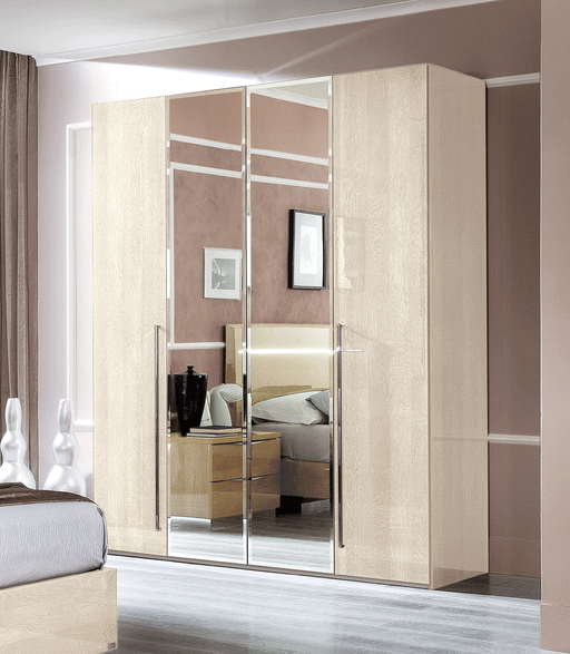Maia/Platinum/Ambra 4 Door Wardrobe Betulla Sabbia - i38875 - Gate Furniture