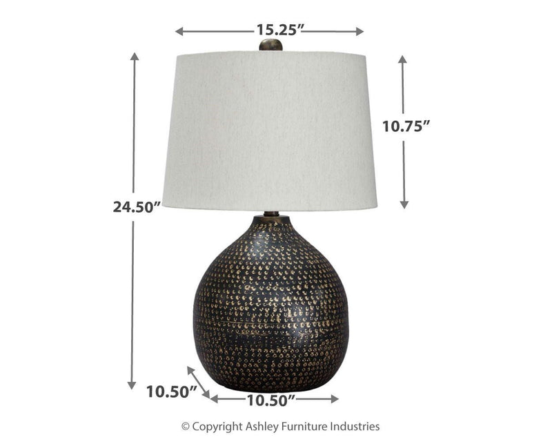 Maire Black/Gold Finish Table Lamp (Set of 2) - L207294X2