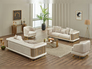Majeste 3-pieces (Sofa & Loveseat & Chair) Livingroom Set in Cream - 200-SIM-MAJ-STAR554-321