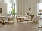 Majeste 3-pieces (Sofa & Loveseat & Chair) Livingroom Set in Cream - 200-SIM-MAJ-STAR554-321