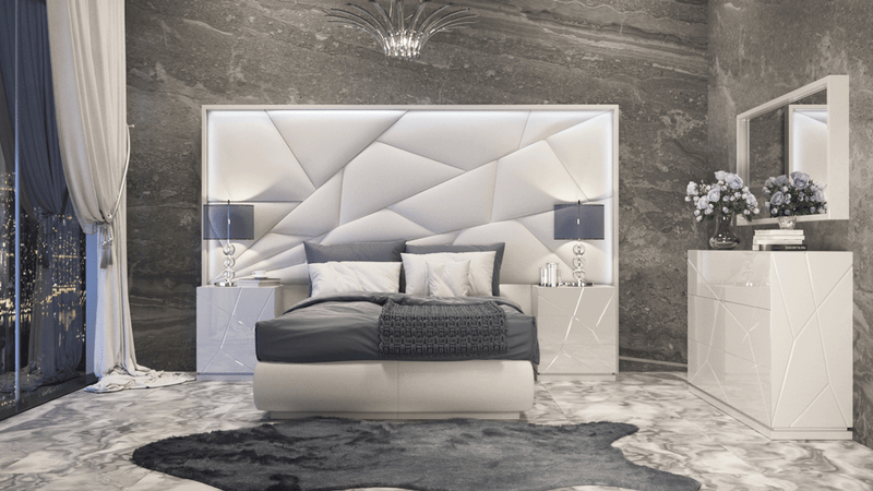 Majesty Bed W/Light Queen - Gate FurnitureQueen Bed