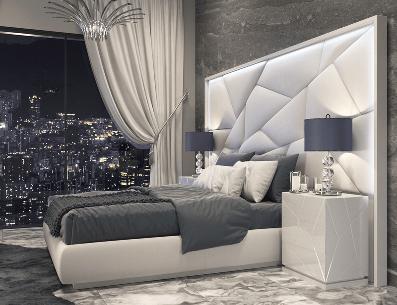 Majesty Bed W/Light Queen - Gate FurnitureQueen Bed