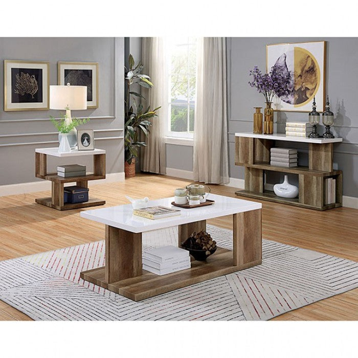 Majken White/Natural Tone Sofa Table - FOA4496S
