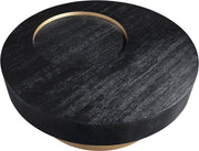 Makai Oak Veneer Top And Metal Base Coffee Table in Black - 99056Black-CT