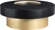Makai Oak Veneer Top And Metal Base Coffee Table in Black - 99056Black-CT
