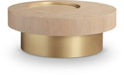 Makai Oak Veneer Top And Metal Base Coffee Table in Natural - 99056Natural-CT