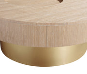 Makai Oak Veneer Top And Metal Base Coffee Table in Natural - 99056Natural-CT