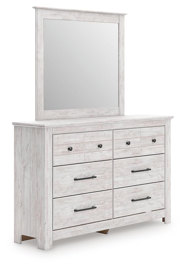 Makidern Full Panel Storage Bed, Dresser and Mirror - PCB1171B25
