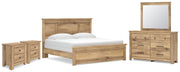 Makidern King Panel Bed, Dresser, Mirror and 2 Nightstands - PCB1170B40