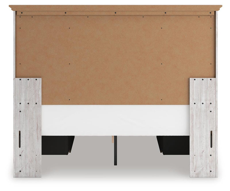 Makidern Queen Panel Bed with Storage, Dresser and Mirror - PCB1171B8