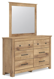 Makidern Queen Panel Storage Bed, Dresser and Mirror - PCB1170B5