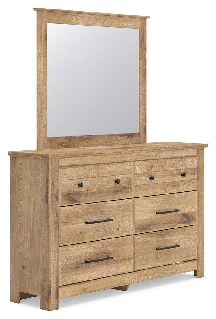 Makidern Queen Panel Storage Bed, Dresser and Mirror - PCB1170B5