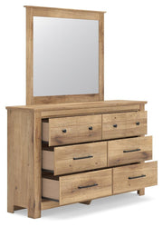 Makidern Queen Panel Storage Bed, Dresser and Mirror - PCB1170B5