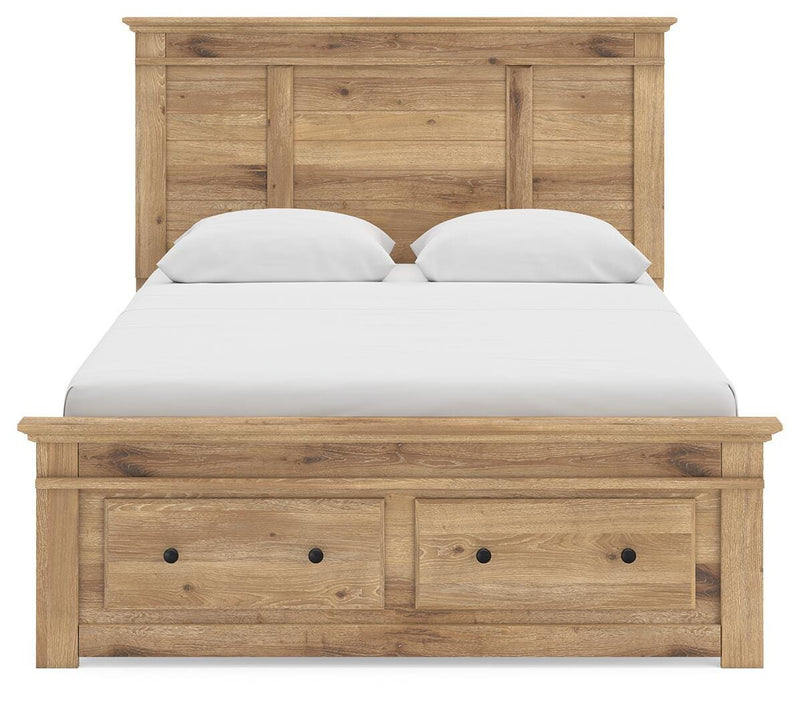 Makidern Queen Panel Storage Bed, Dresser and Mirror - PCB1170B5