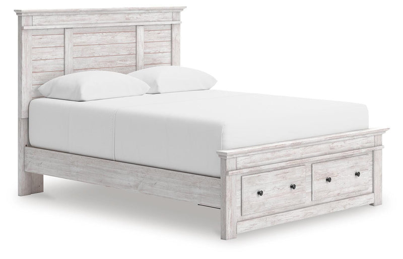 Makidern Queen Panel Storage Bed, Dresser and Mirror - PCB1171B5