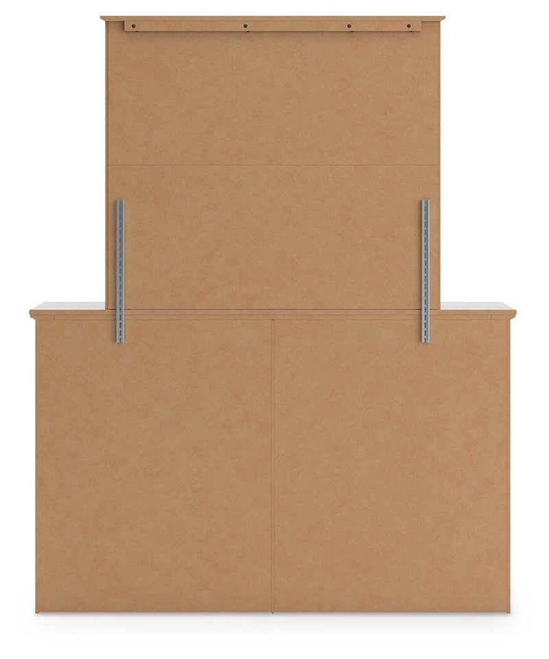 Makidern Queen Panel Storage Bed, Dresser and Mirror - PCB1171B5