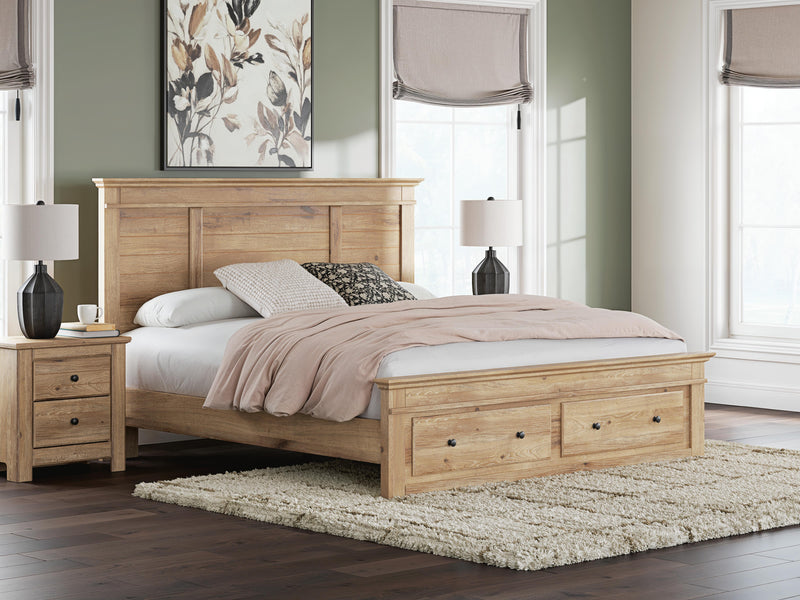 Makidern Tan King Panel Storage Bed - PCB1170B13
