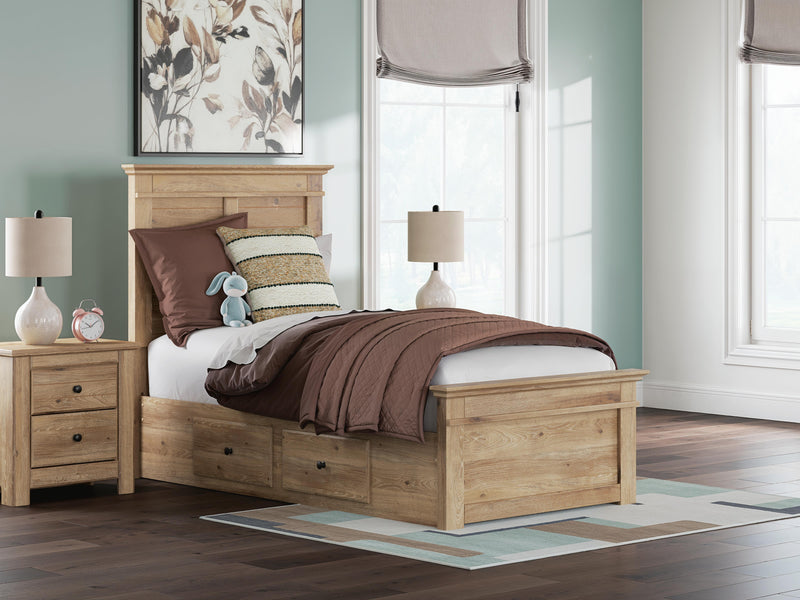 Makidern Tan Twin Panel Storage Bed - PCB1170B30