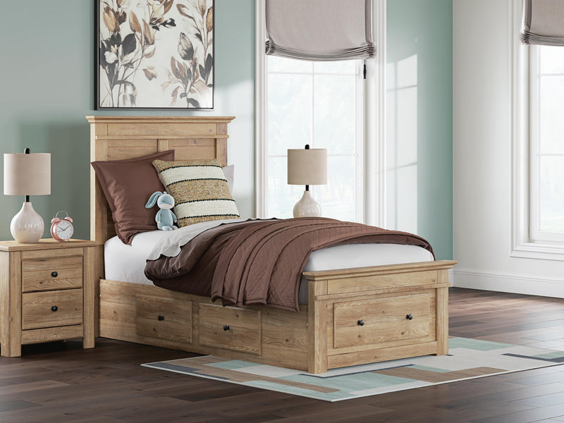 Makidern Tan Twin Panel Storage Bed - PCB1170B38