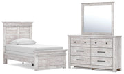 Makidern Twin Panel Bed, Dresser and Mirror - PCB1171B20