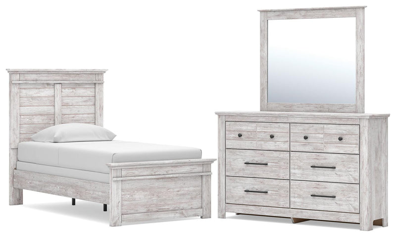 Makidern Twin Panel Bed, Dresser and Mirror - PCB1171B20