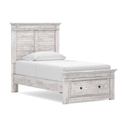 Makidern Twin Panel Storage Bed, Dresser and Mirror - PCB1171B24