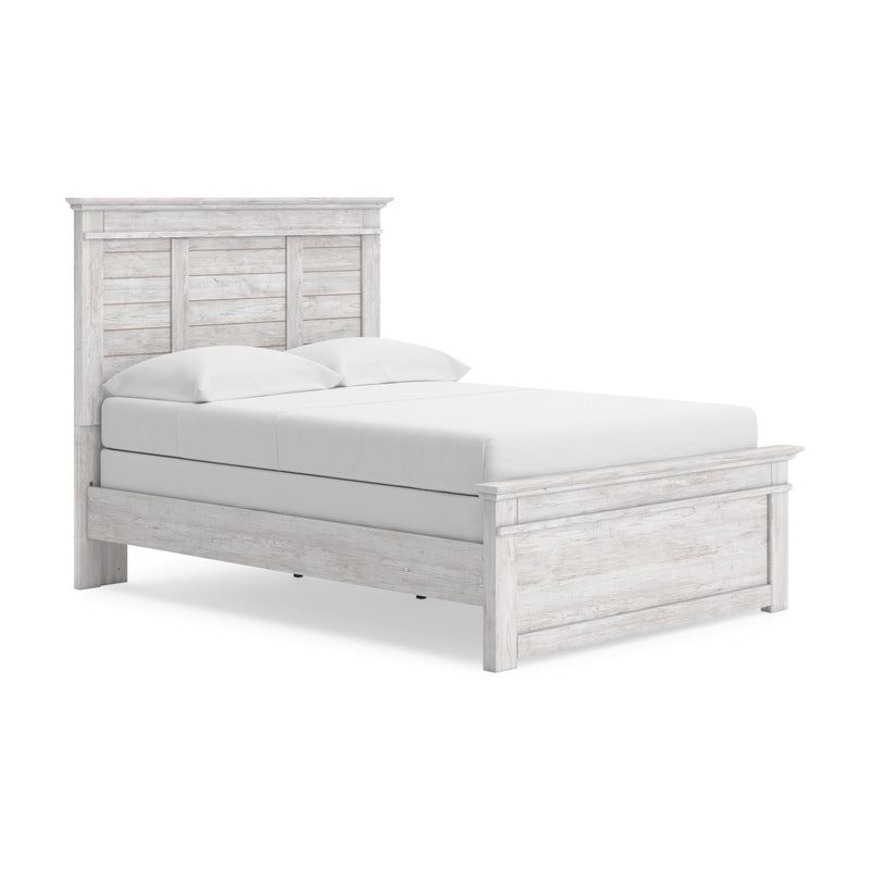 Makidern Whitewash Full Panel Bed - PCB1171B19