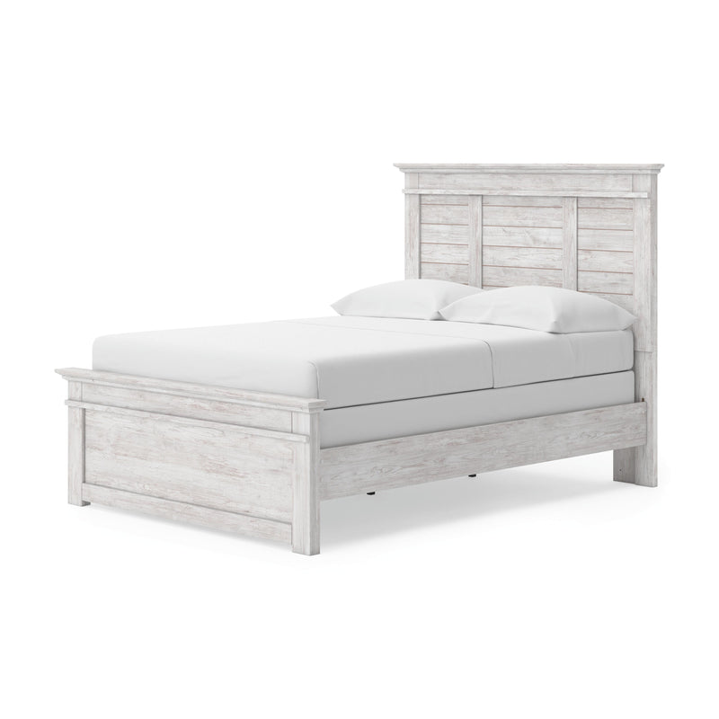 Makidern Whitewash Full Panel Bed - PCB1171B19