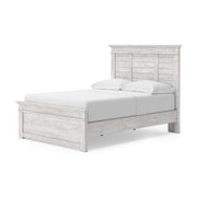 Makidern Whitewash Full Panel Bed with Storage - PCB1171B27