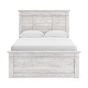 Makidern Whitewash Full Panel Bed with Storage - PCB1171B27